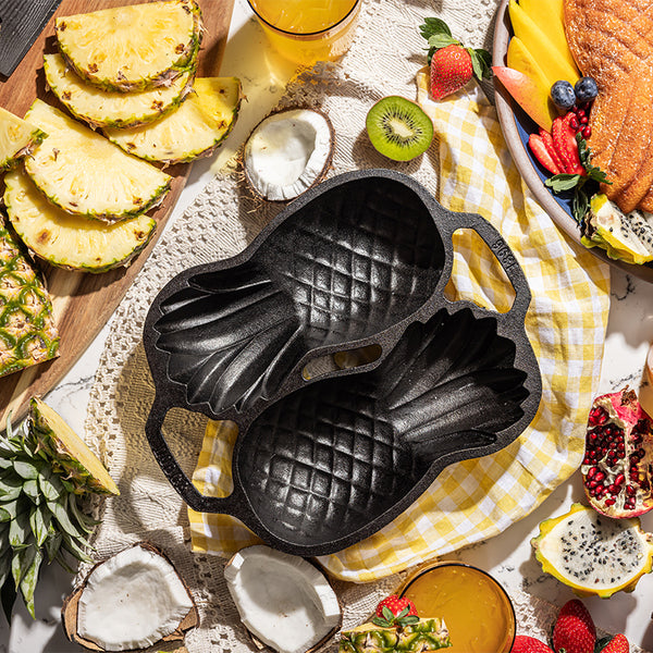 Cast Iron Pineapple Shaped Pan 2 Cavities