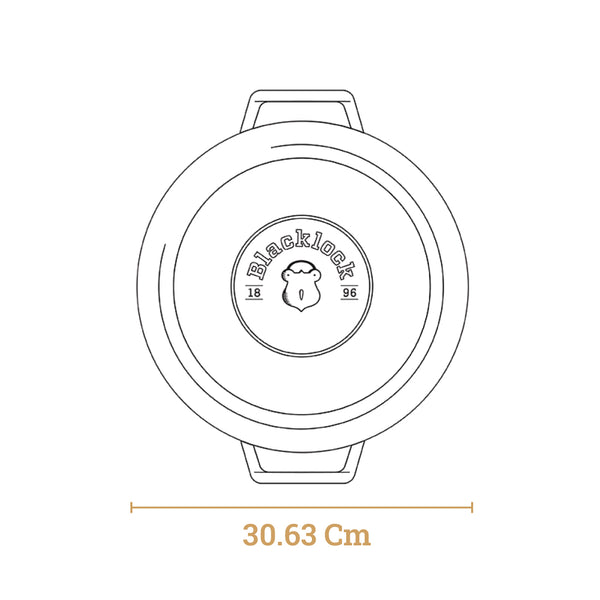 Μαντεμένιο Τηγάνι Με Καπάκι Blacklock 3.7Lt | 30.48εκ. - BL17BR