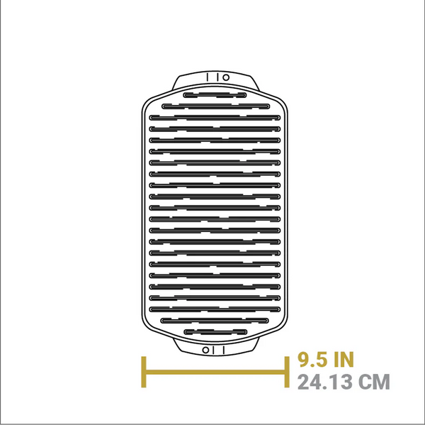 LODGE Μαντεμένια Πλάκα / Σχάρα Δύο Όψεων 48x24 εκ.