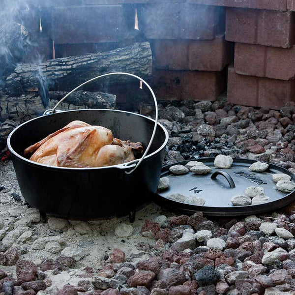 Deep Cast Iron Camping Dutch Oven 9.5Lt | 35.56cm