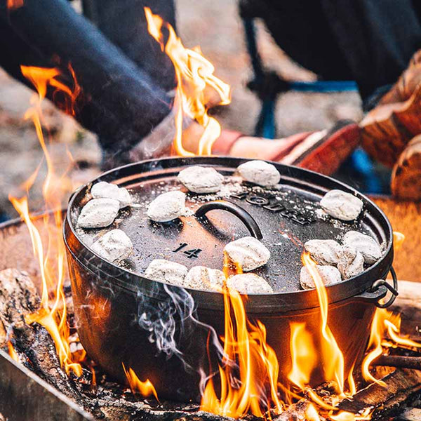 Deep Cast Iron Camping Dutch Oven 9.5Lt | 35.56cm