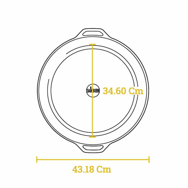 43.18 Cm Cast Iron Dual Handle Pan