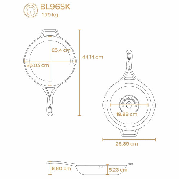 Μαντεμένιο Τηγάνι Blacklock 26.03εκ.- BL96SK